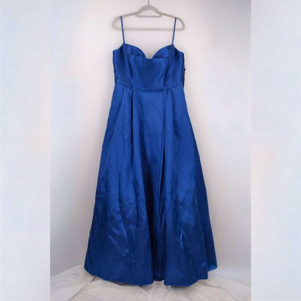 Vera Wang Bride Vihaan Sleeveless Satin Mikado Gown, Royal Blue, Size US 18